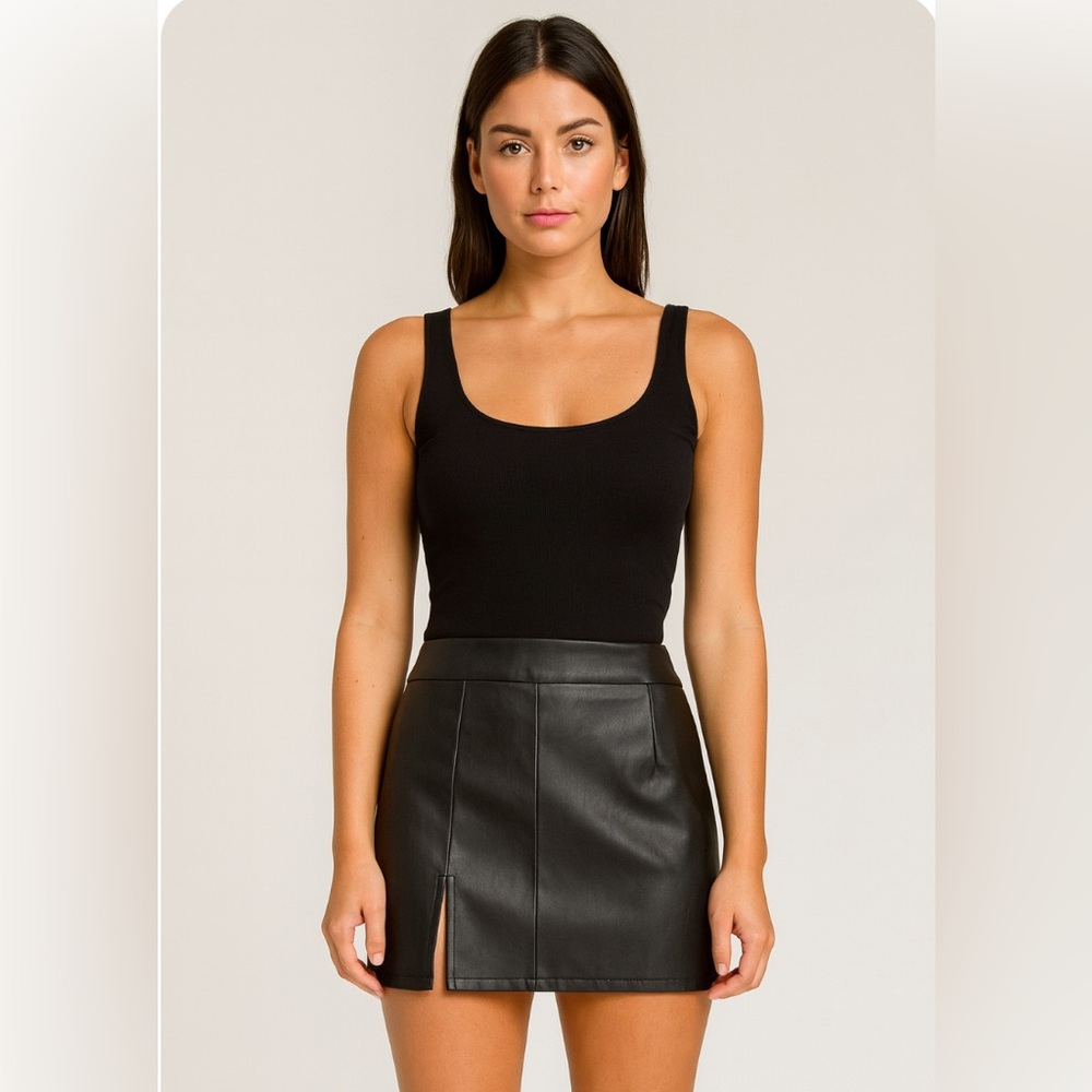 The Impeccable Pig Black Faux Leather Skirt